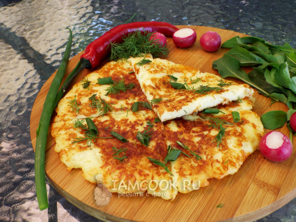 Ленивый хачапури с сыром сулугуни на сковороде, рецепт с фото