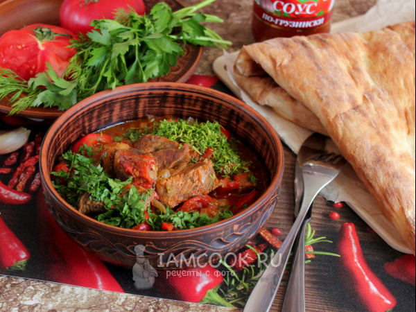 Чашушули по-грузински из говядины в мультиварке, рецепт с фото