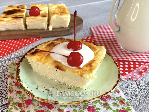 Творожная запеканка с манной кашей , рецепт с фото