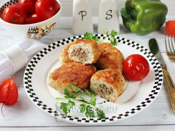 Куриные зразы с печенью, рецепт с фото