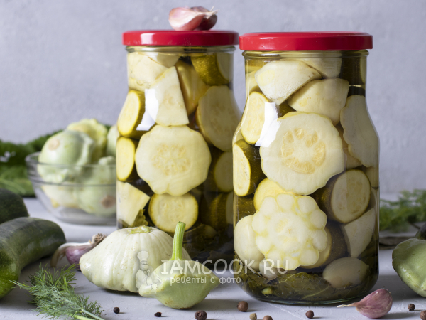 Маринованные кабачки и патиссоны на зиму, рецепт с фото