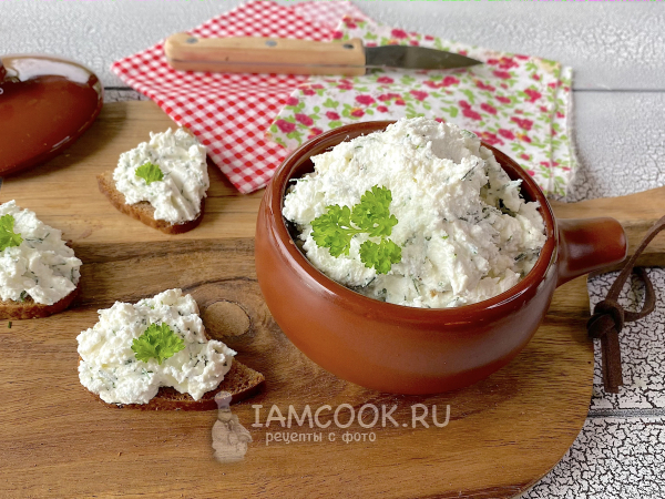 Творожный сыр с зеленью, рецепт с фото