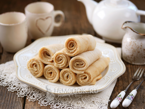 Постные пшеничные блины с овсяными отрубями, рецепт с фото