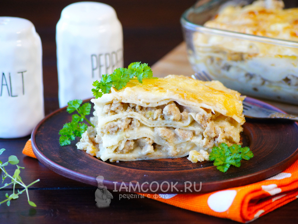 Лазанья из блинов с фаршем, рецепт с фото