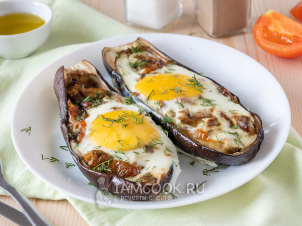 Баклажаны с сыром и яйцом в духовке, рецепт с фото