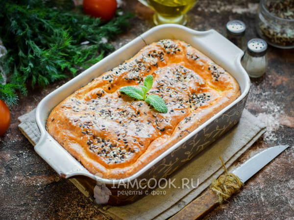 Шарлотка с капустой на кефире и майонезе, рецепт с фото