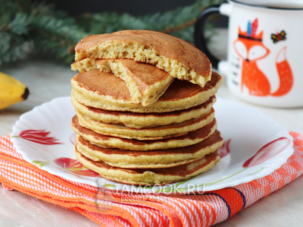 Банановые панкейки на овсяной муке, рецепт с фото