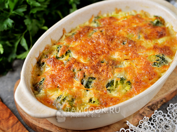 Диетическая запеканка из брокколи в духовке, рецепт с фото
