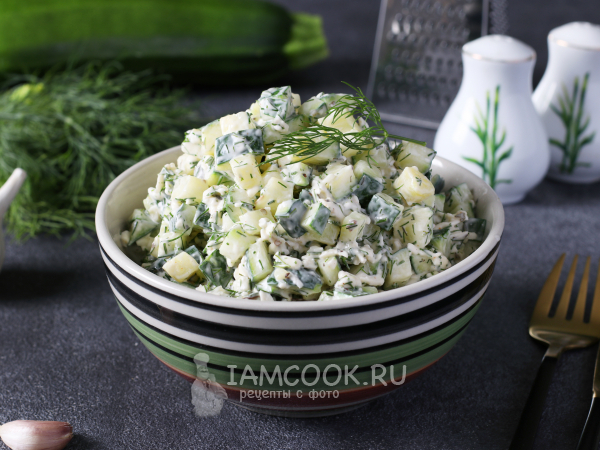 Салат из сырых кабачков с сыром, рецепт с фото