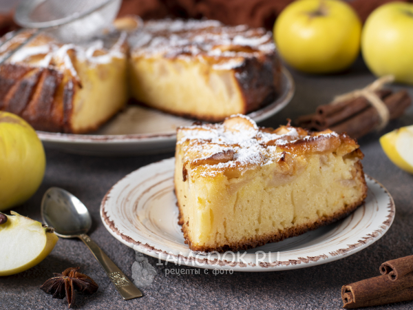 Манник на ряженке с яблоками, рецепт с фото