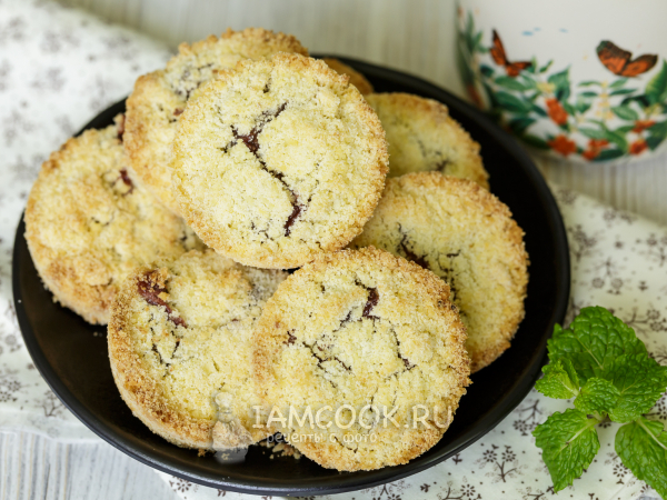 Насыпное печенье с вареньем, рецепт с фото