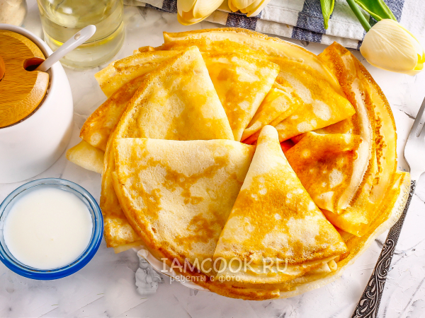 Творожные блины на молоке, рецепт с фото