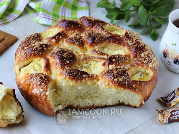 Отрывной пирог с творогом, рецепт с фото