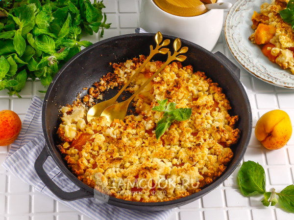 Тёртый пирог с абрикосами, рецепт с фото