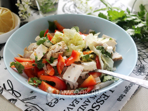 Салат с курицей и фетаксой, рецепт с фото