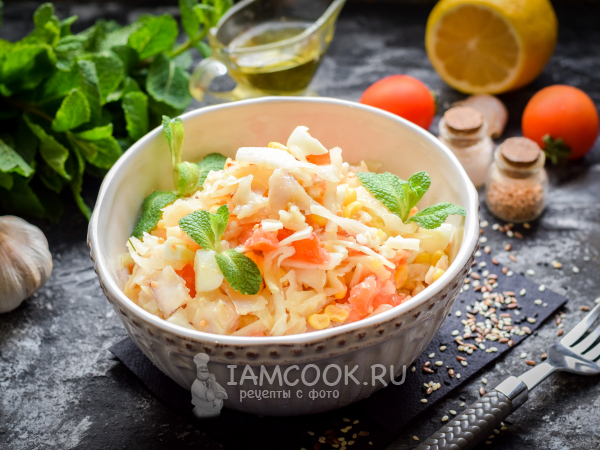 Диетический рыбный салат, рецепт с фото