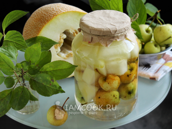 Компот из яблок и дыни на зиму, рецепт с фото