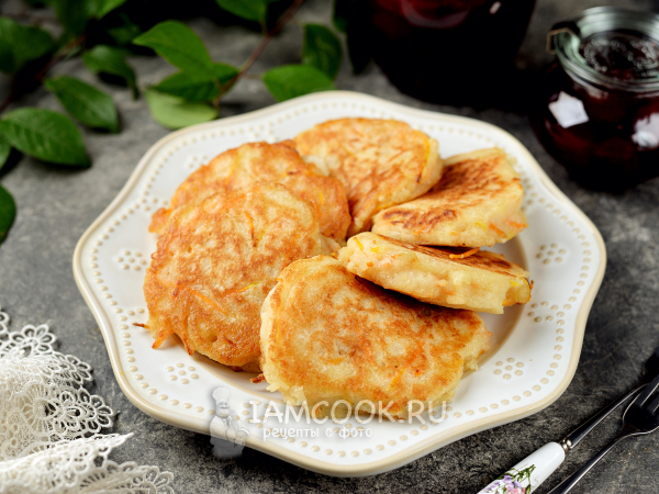 Постные морковные оладьи, рецепт с фото