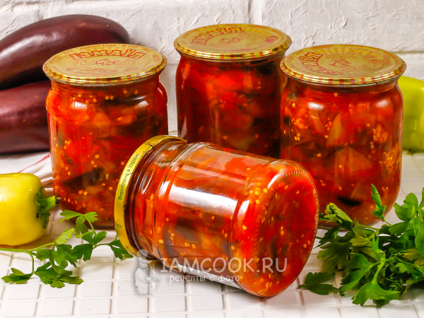 Салат «Бабья лень» на зиму из баклажанов, рецепт с фото