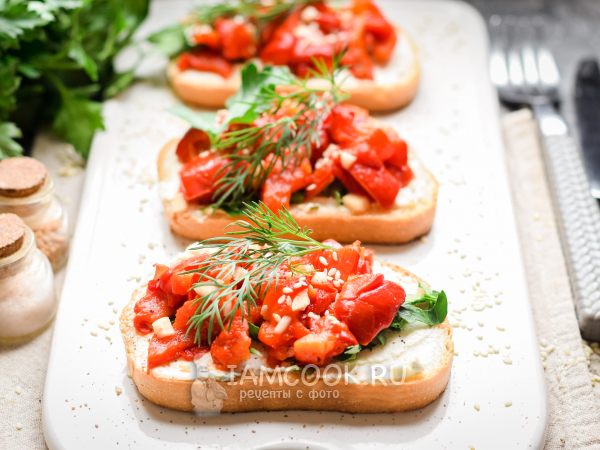 Бутерброды с болгарским перцем, рецепт с фото