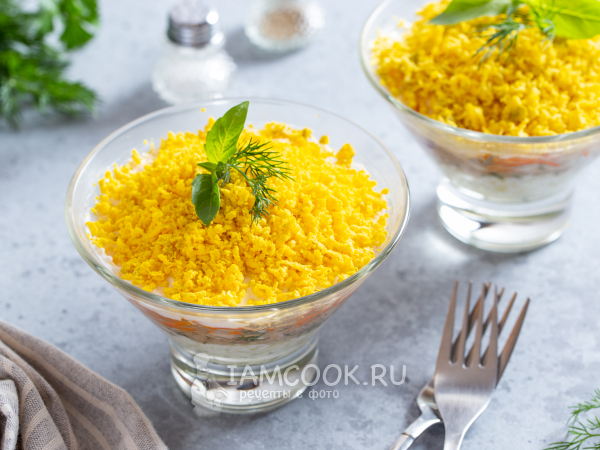 Салат с тунцом и корейской морковью, рецепт с фото