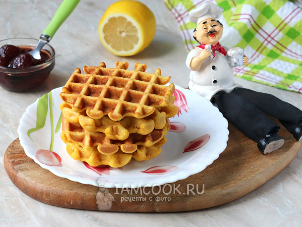 Вафли из кукурузной муки в вафельнице, рецепт с фото