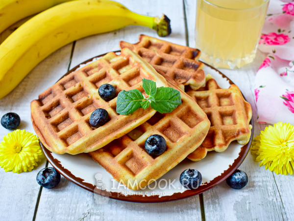 Венские вафли с бананом в мультипекаре, рецепт с фото