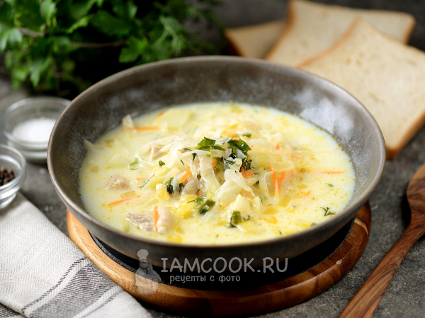 Молочные щи из свежей капусты, рецепт с фото