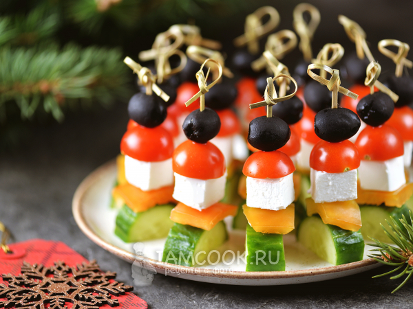 Канапе «Греческое», рецепт с фото