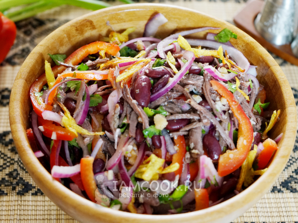 Салат «Солнце Тбилиси» с жареным картофелем, рецепт с фото