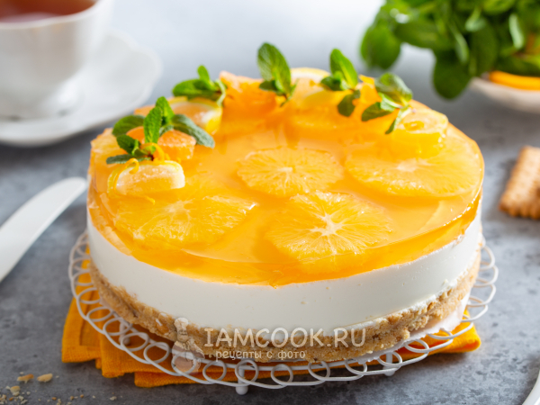 Апельсиновый чизкейк без выпечки, рецепт с фото