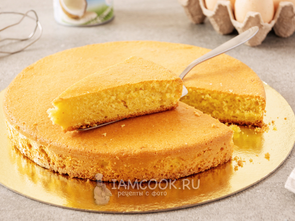 Бисквит на кокосовом молоке, рецепт с фото