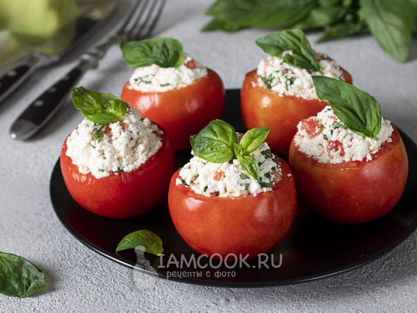 Помидоры, фаршированные творогом, рецепт с фото