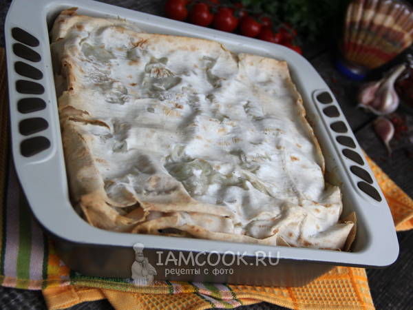 Картошка с мясом в лаваше в духовке, рецепт с фото