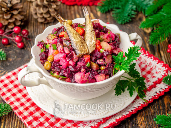 Винегрет со шпротами, рецепт с фото