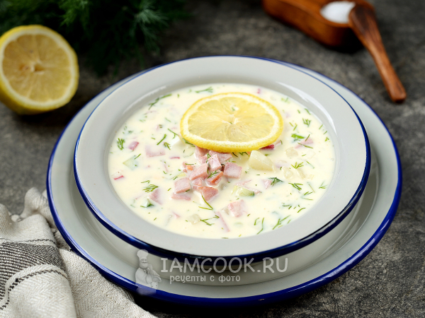 Окрошка на кефире с майонезом, рецепт с фото