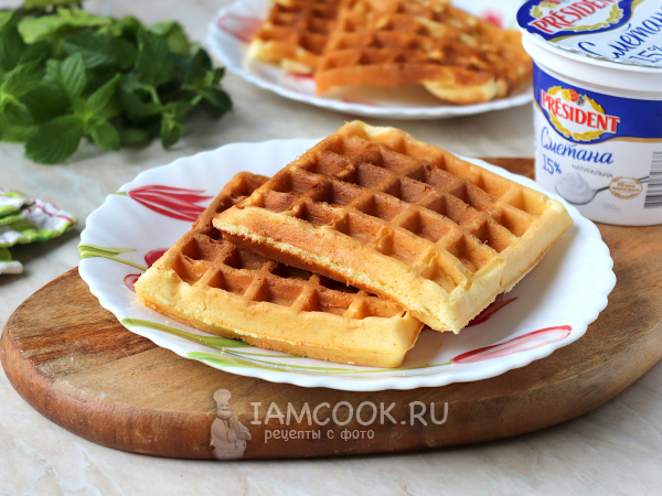 Венские вафли на сметане (мягкие), рецепт с фото