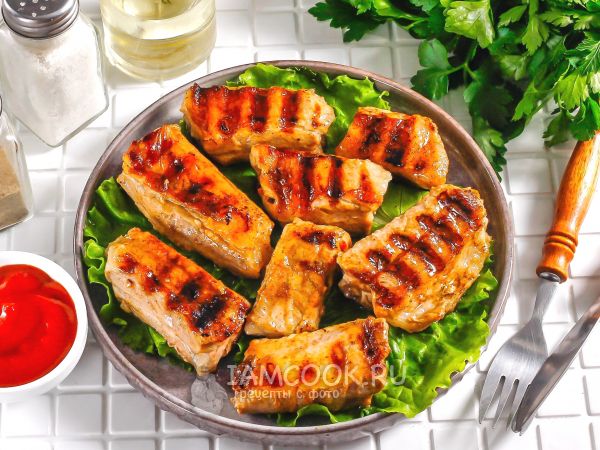 Свиные ребрышки на электрогриле, рецепт с фото