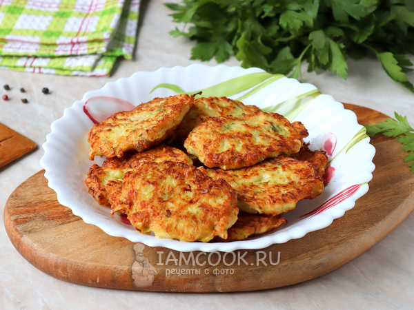 Кабачковые оладьи с куриным фаршем на сковороде, рецепт с фото