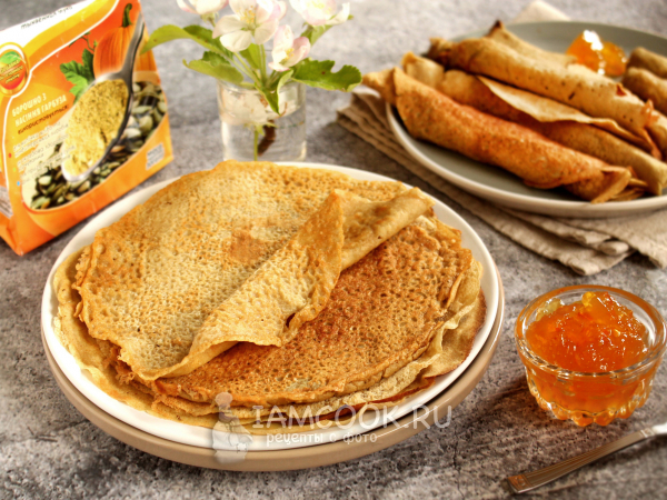 Блины из тыквенной муки, рецепт с фото