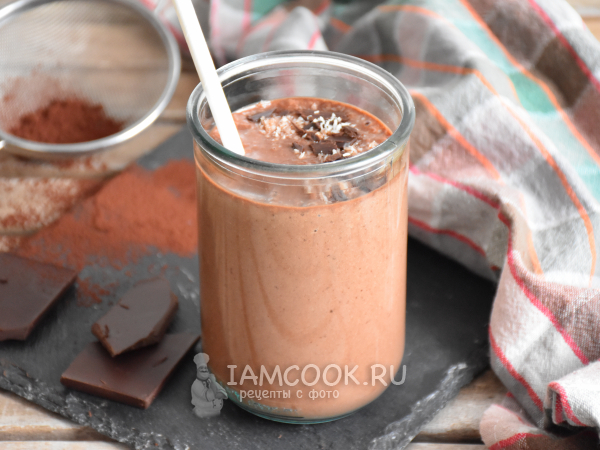 Шоколадно-ореховый смузи (с молоком и бананами), рецепт с фото
