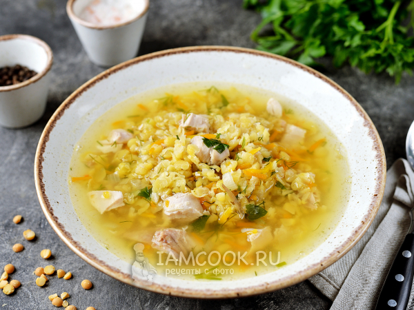 Диетический гороховый суп с курицей, рецепт с фото