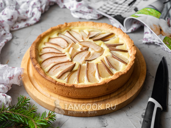 Тарт с грушей и рикоттой, рецепт с фото