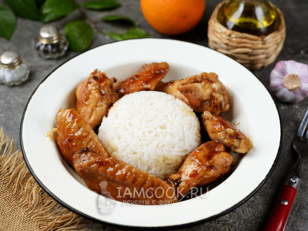 Куриные крылышки в апельсиновом соусе, рецепт с фото