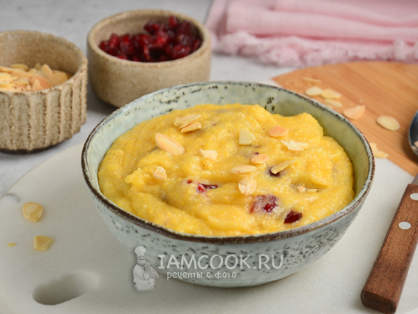 Кукурузная каша на кокосовом молоке, рецепт с фото