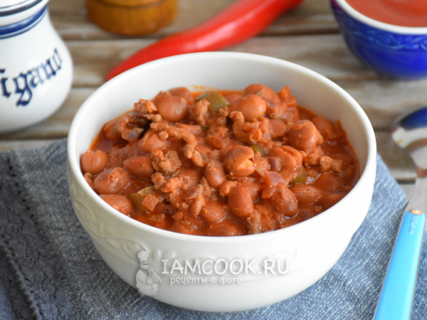 Фарш с фасолью по-мексикански, рецепт с фото