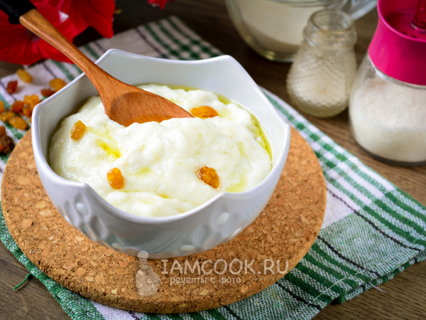 Манная каша с изюмом, рецепт с фото