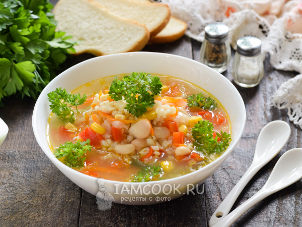 Суп с фасолью и кукурузой, рецепт с фото