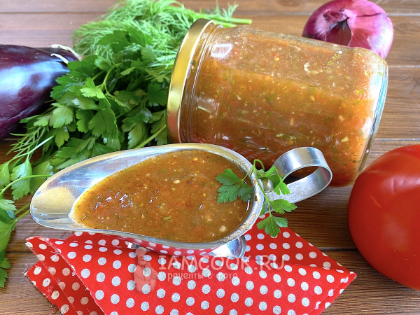 Соус из баклажанов и томатов, рецепт с фото
