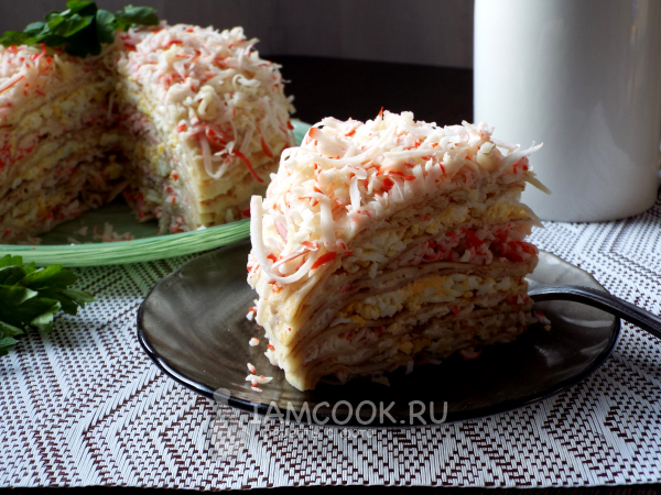 Крабовый торт, рецепт с фото